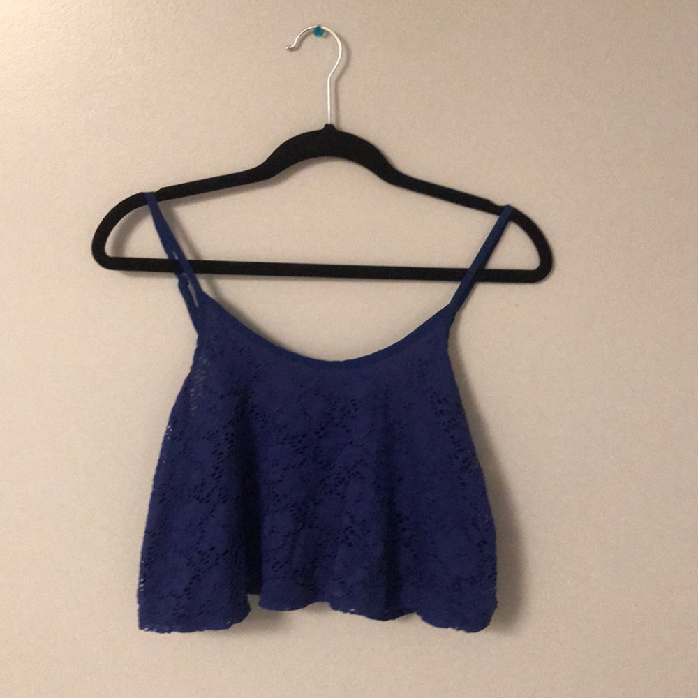 Royal blue crop top with detailing